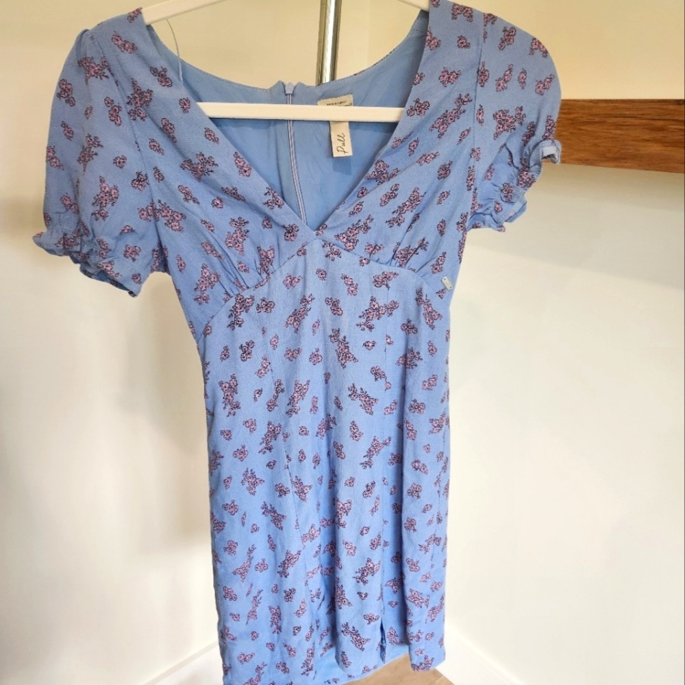 Pull&Bear blue and purple floral dress